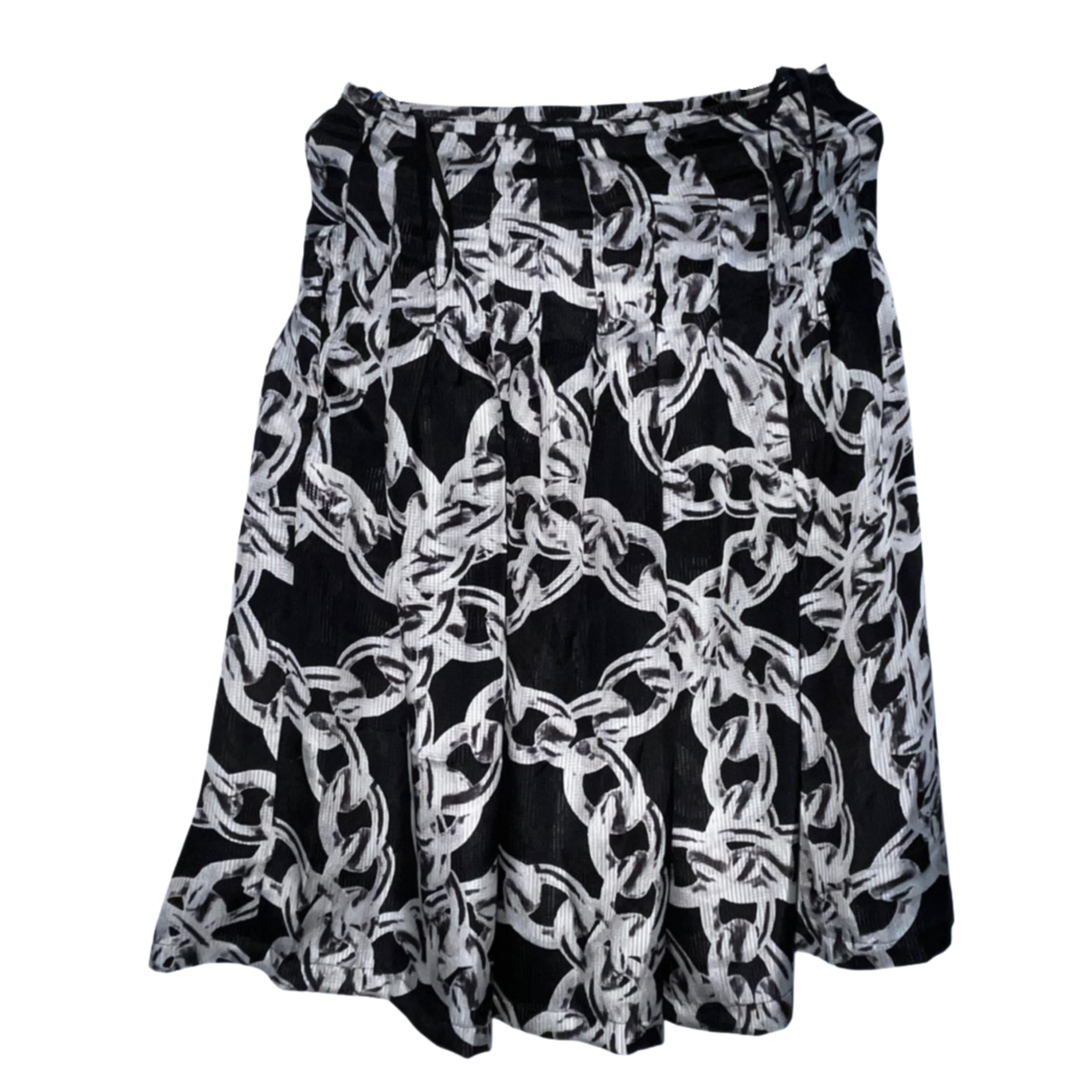 black and white silk skirt