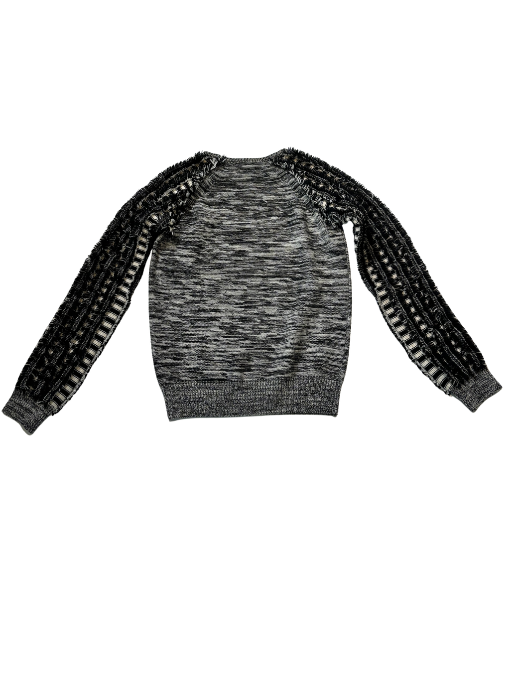 Chloe Black and White Fringe Sleeve Sweater - NWT
