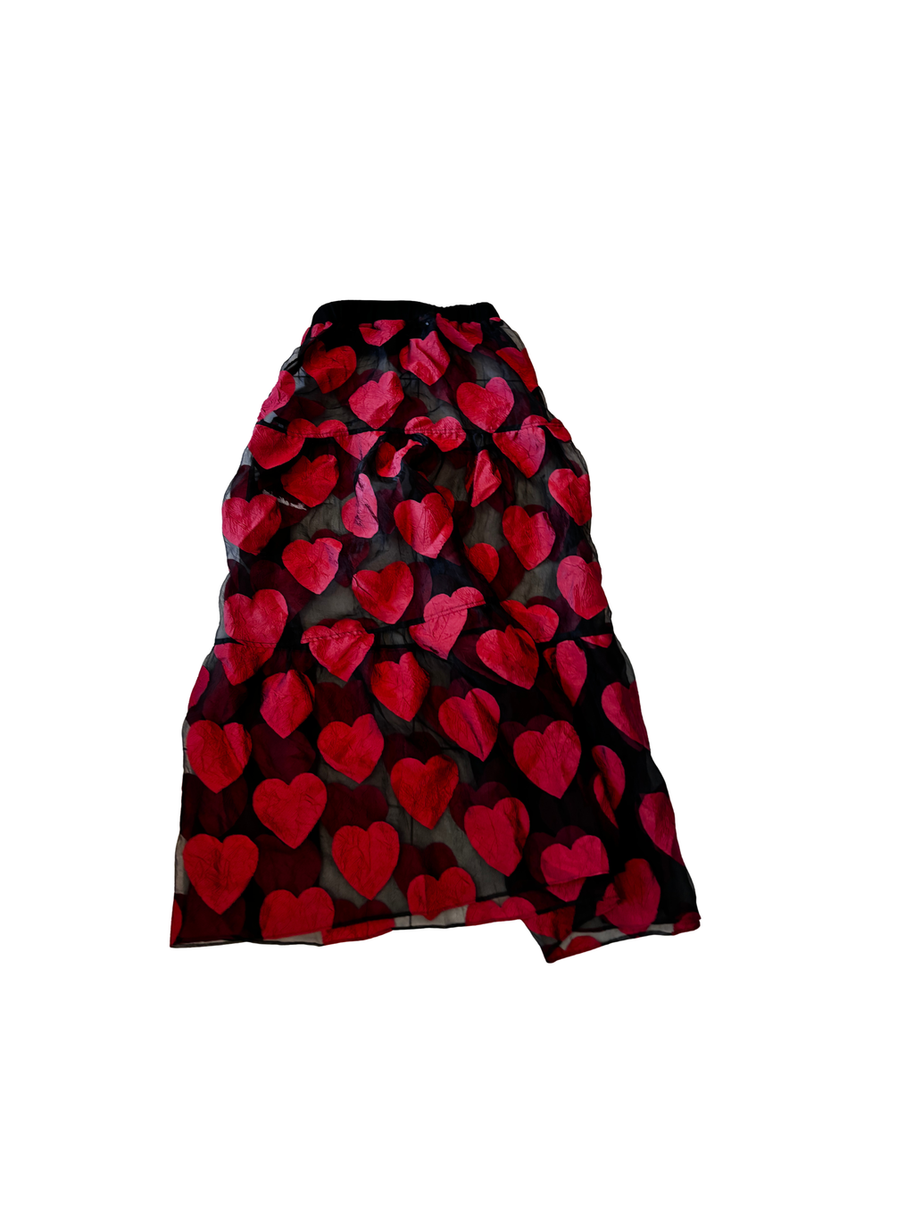 Love Moschino Heart Print Sheer Maxi Skirt