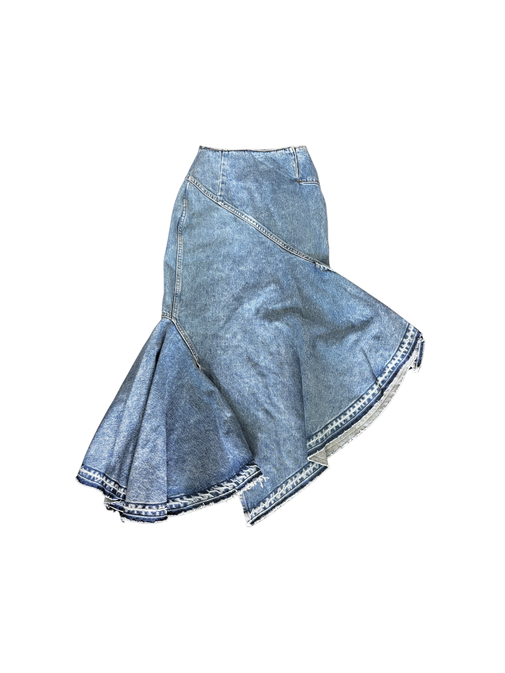 Monse - Folded Waist Denim Trumpet Skirt