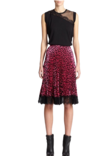 Christopher Kane Pleated Leopard Print Skirt