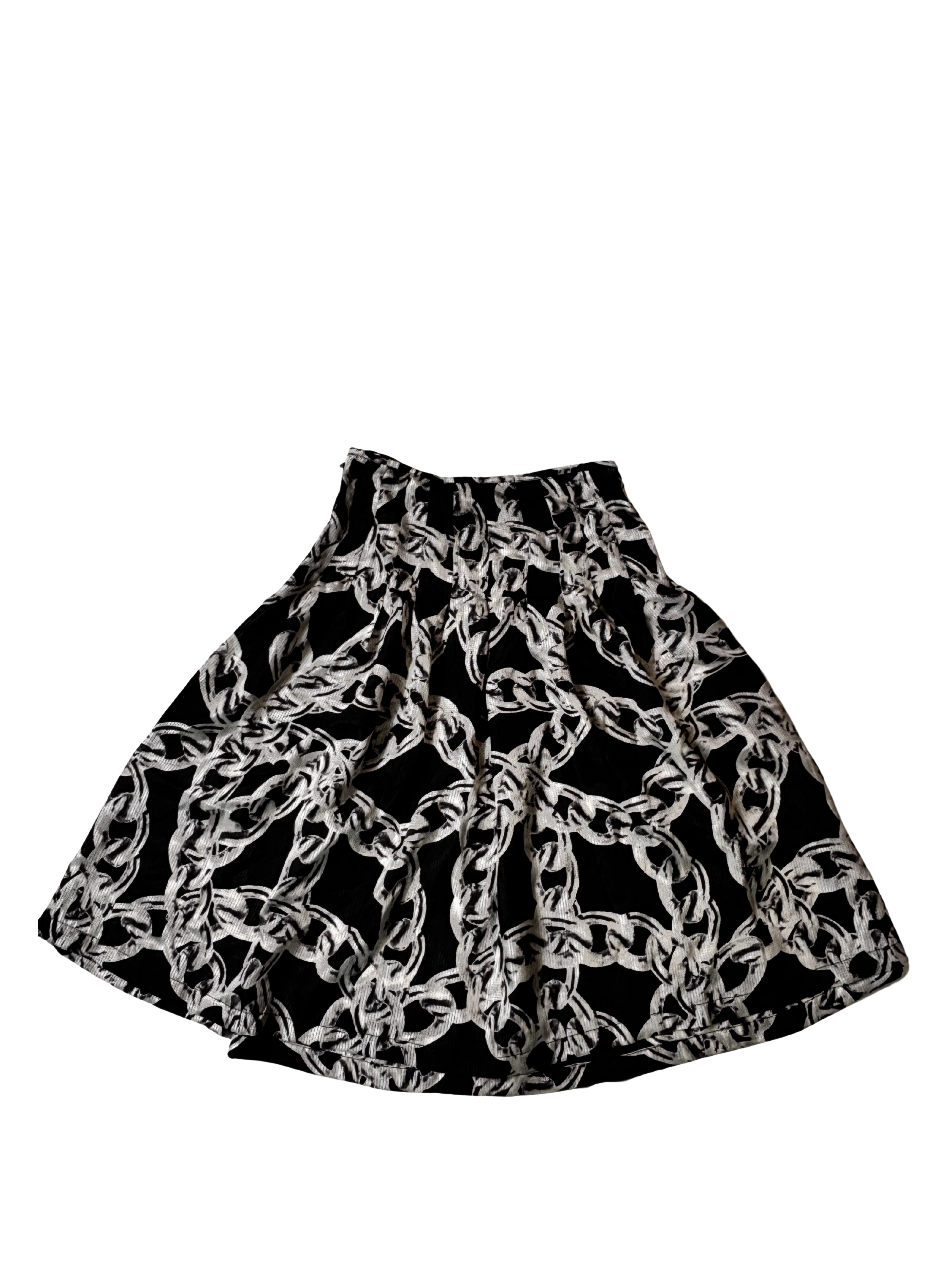 Silk blacka dn white skirt